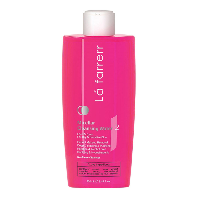 میسلار واتر لافارر مدل 02 مناسب برای پوست خشک و حساس حجم 250 میلی‌لیتر